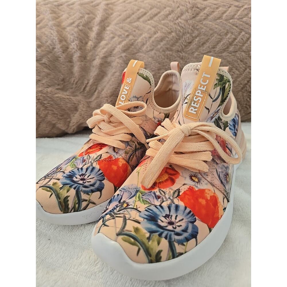 Aldo Floral Sneakers US Women's Size 7 Spring Easter Pink Shoes